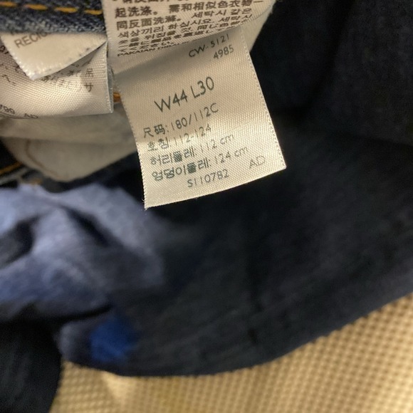 Levis 501 Button Fly Men's 44x30 Blue Denim Jeans - Picture 6 of 7